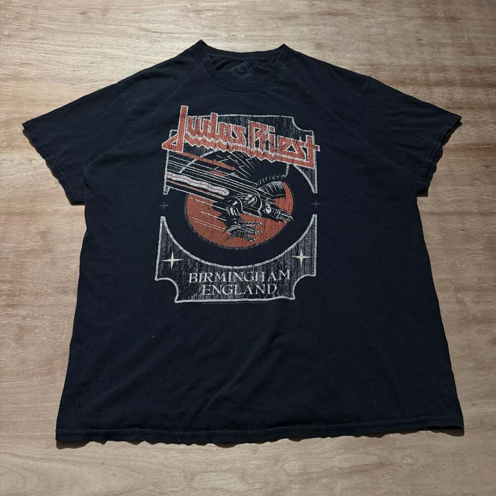 Judas Priest Silver and Red Vengeance Birmingham England Rock Band T-Shirt